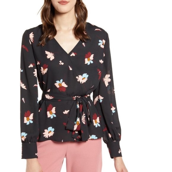 Halogen Faux Wrap Blouse - Picture 1 of 9
